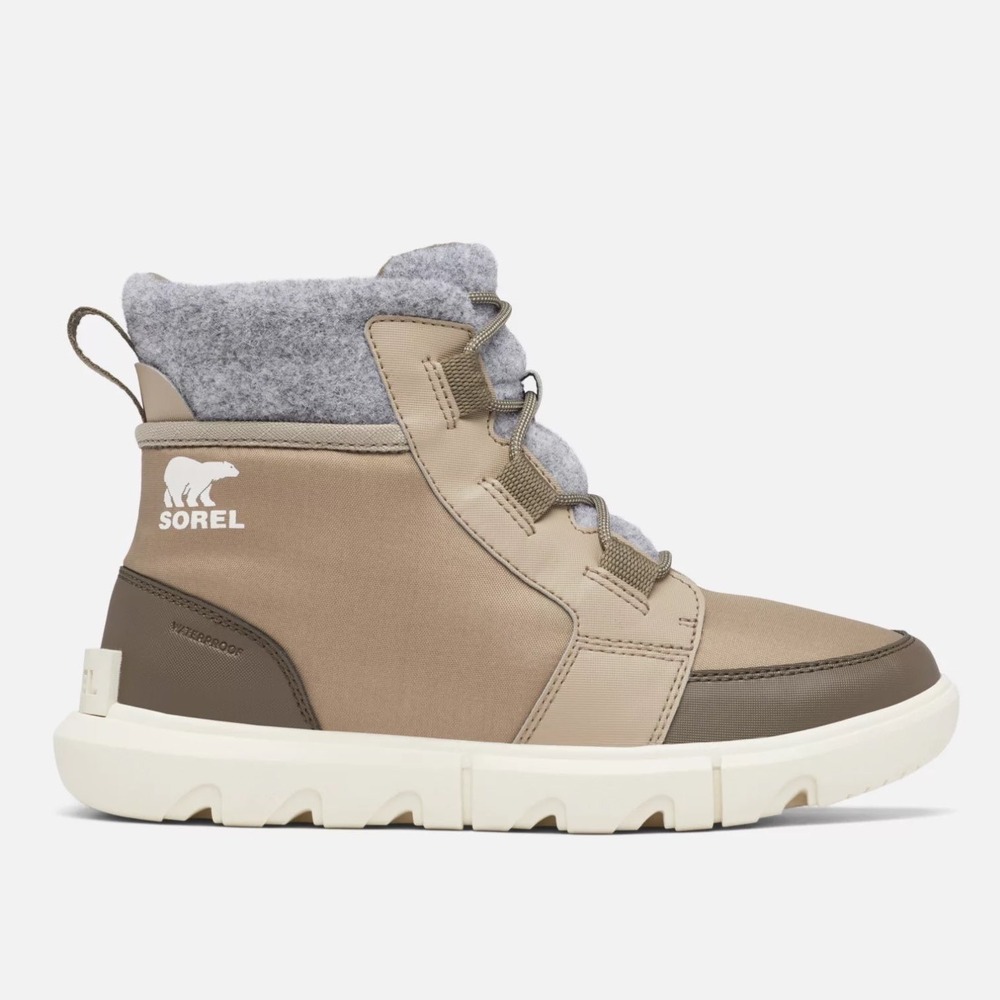 Sorel Explorer Next Carnival Waterproof Boots Womens 7.5 Tan Felt Lined Lace Up - Picture 2 of 14